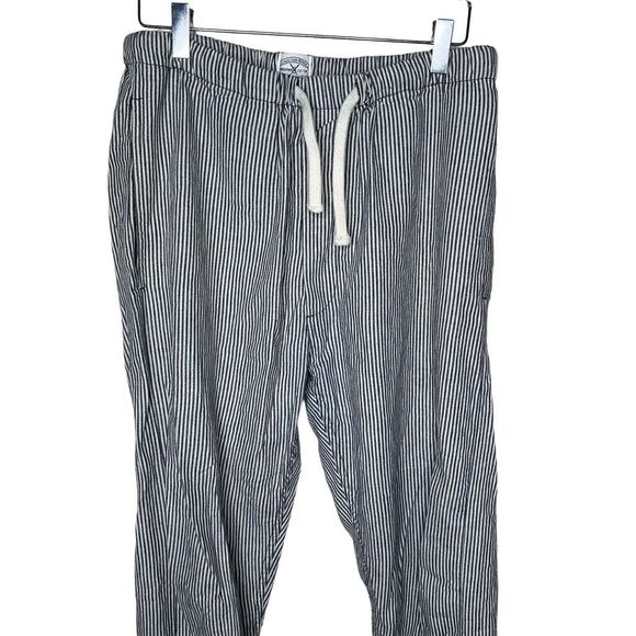 Choctaw Ridge Japanese Natural Striped Linen/Cotton Drawstring Lounge Pants Made - Picture 2 of 7